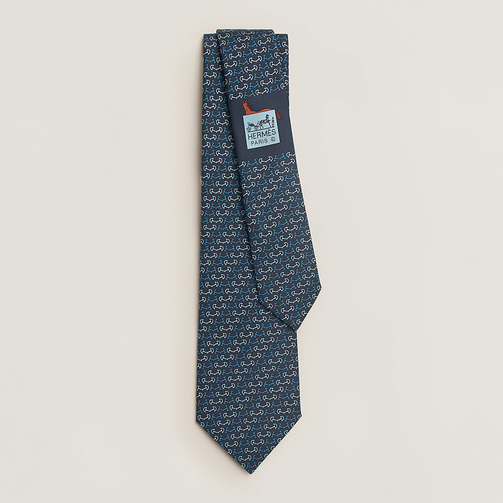 エルメス HERMES NECKTIE H Mors tie - Blue | Hermès Canada